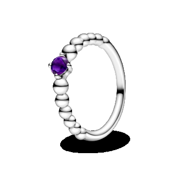 Inel mărgelat violet Piatra lunii Februarie, Pandora