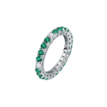 Inel Tesori Emerald cu rând strălucitor alb și verde, Morellato