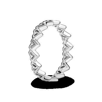 Inel cu inimioare realizate în stil liber din argint 925, Pandora