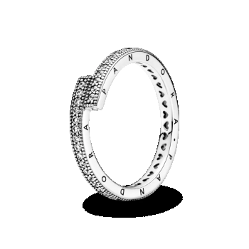 Inel cu model suprapus strălucitor din argint 925, Pandora