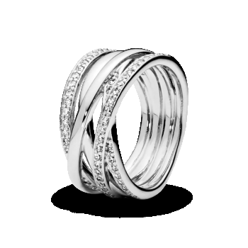 Inel din argint cu zirconiu cubic, Pandora de firma original