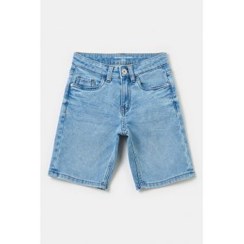 Pantaloni scurti de denim cu aspect decolorat