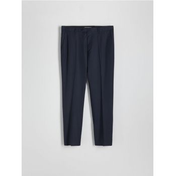 Reserved - Pantaloni clasici cu adaos de lână - bleumarin