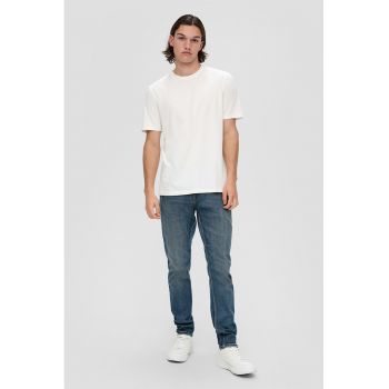 Blugi regular fit cu aspect decolorat
