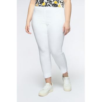 Pantaloni crop cu talie inalta