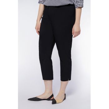 Pantaloni crop cu talie inalta