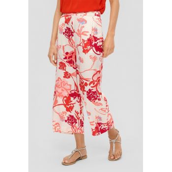 Pantaloni cu croiala ampla si imprimeu floral ieftina