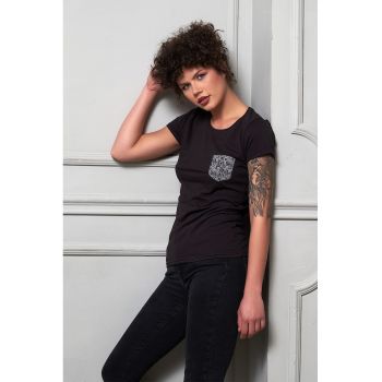 Tricou slim fit cu buzunar pe piept