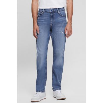 Blugi regular fit cu aspect decolorat Drake