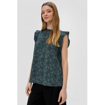 Bluza fara maneci cu imprimeu abstract