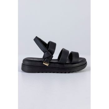 Sandale wedge de piele ecologica