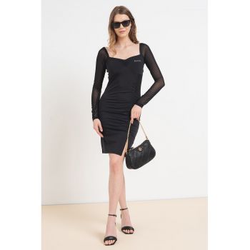 Rochie bodycon cu maneci lungi si slit lateral