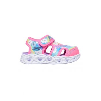 Sandale cu velcro si model colorblock Hearts Lights ieftine