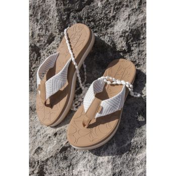 Papuci flip-flop din material textil Colbee