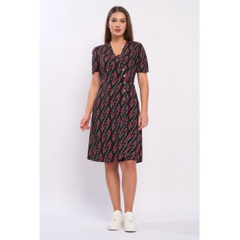 Rochie scurta cu model si decolteu in V