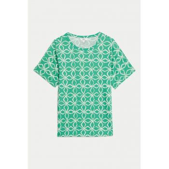 Tricou din amestec de modal si in cu model