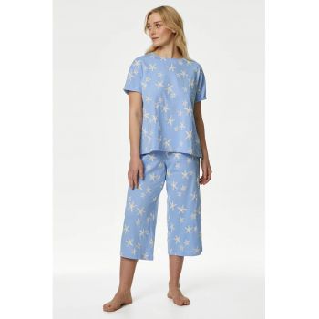 Pijama cu model si buzunar aplicat pe piept
