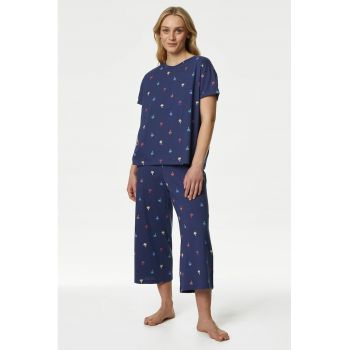 Pijama cu model si buzunar aplicat pe piept