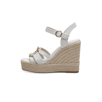 Sandale wedge de piele