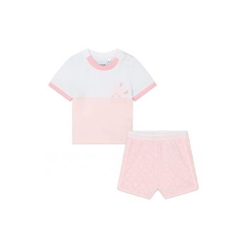 Set de pantaloni scurti si tricou din amestec de bumbac ieftin