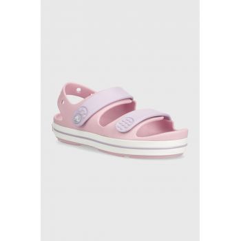 Crocs sandale copii Crocband Cruiser Sandal culoarea roz de firma originale