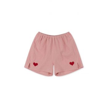 Konges Sløjd pantaloni scurti copii culoarea roz, neted