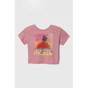 Sisley tricou de bumbac pentru copii culoarea roz ieftin