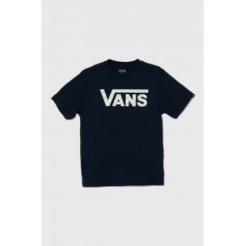 Vans tricou de bumbac pentru copii BY VANS CLASSIC LOGO FILL BOYS culoarea albastru marin, cu imprimeu de firma original