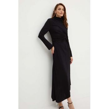 Victoria Beckham rochie culoarea negru, maxi, evazati, 1124JDR005085A