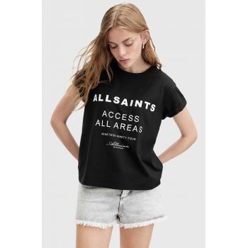 AllSaints tricou din bumbac TOUR ANNA femei, culoarea negru, W071JA