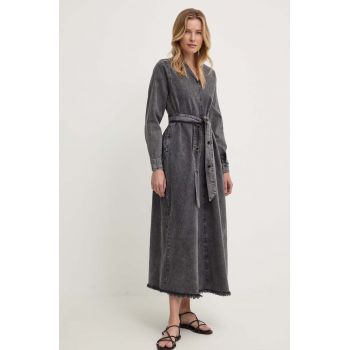 Answear Lab rochie din denim culoarea gri, maxi, oversize ieftina