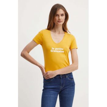 La Petite Française tricou din bumbac THIBAULT femei, culoarea portocaliu, THIBAULT