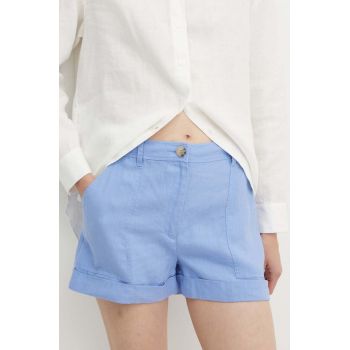 MAX&Co. pantaloni scurti din in neted, high waist, 2416141025200