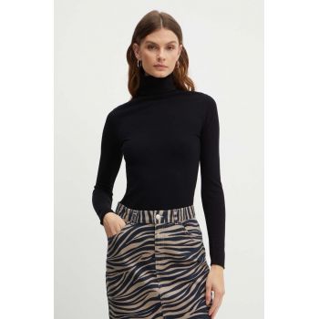 MAX&Co. pulover femei, culoarea negru, light, cu guler, 2418364994200