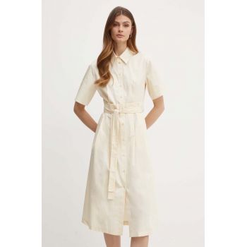 MAX&Co. rochie din bumbac culoarea bej, mini, evazati, 2416221174200