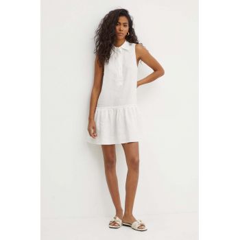 MAX&Co. rochie din in culoarea alb, mini, drept, 2416221015200