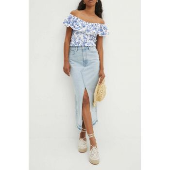 Medicine fustă din denim maxi, dreaptă