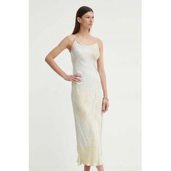 Samsoe Samsoe rochie SAHANNAN culoarea bej, maxi, evazati, F24200143