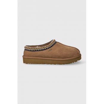 UGG papuci din piele întoarsă W TASMAN culoarea maro, 5955 CHE