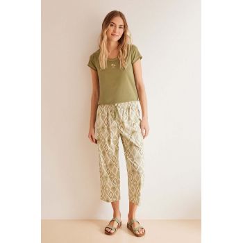 women'secret pijamale de bumbac WEEKLY SUMMER culoarea verde, bumbac, 3597397