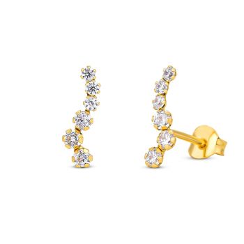 Cercei din aur 14K Small Crystal-Encrusted Snake