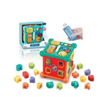 Cub Educativ cu 8 Activitati - Telefon si Telecomanda incluse, 20x20 cm