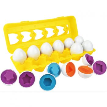Joc Asocieri Matching Eggs – Potriveste oua cu forme geometrice Montessori Puzzle