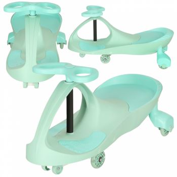 Plasmacar gravitational cu LED-uri luminoase Pastel Mint, inaltime de la sol pana la sezut 21 cm, greutate maxima admisa 50 kg