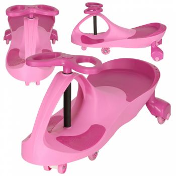 Plasmacar gravitational cu LED-uri luminoase Pastel Pink, inaltime de la sol pana la sezut 21 cm, greutate maxima admisa 50 kg