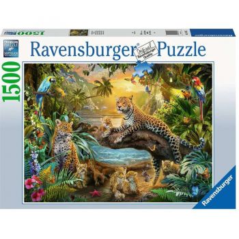 Jucarie Jigsaw Puzzle Leopard Family in the Jungle (1500 pieces)