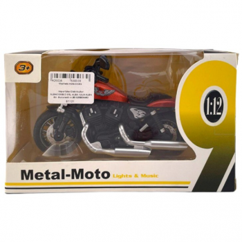 Macheta Motocicleta 1:12 Mecanism Inertial Efecte Sonore Far LED Negru