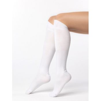 Sosete bumbac albe lungi sub genunchi Steven S072-078
