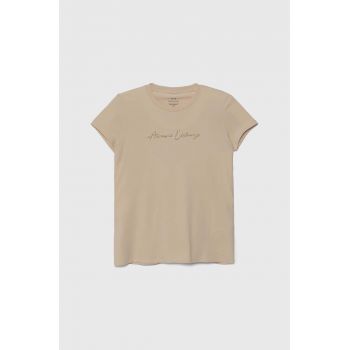 Armani Exchange tricou femei, culoarea maro
