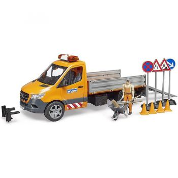 Jucarie MB Sprinter municipal with light & sound module, model vehicle (orange, including driver and accessories)